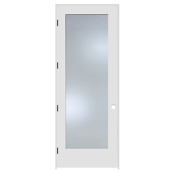 Trimlite Primed 1Lite Clear Tempered Glass Interior French 49/16" RH Prehung Door Matte Black Hinges 3080pri1501NPCLETRH10B4916 - main